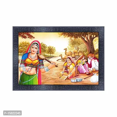 pnf Rajasthani art Wood Photo Frames with Acrylic Sheet (Glass) 16505-(10 * 14inch,Multicolour,Synthetic)