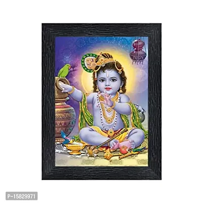 Generic PnF Bal Krishna (Baby) Religious Wood Photo Frames with Acrylic Sheet (Glass) for Worship/Pooja(photoframe,Multicolour,8x6inch)-20758-, Medium (PNF-20758-photoframe-5x7)