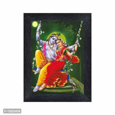 pnf Radha kishna Religious Wood Photo Frames with Acrylic Sheet (Glass) for Worship/Pooja(photoframe,Multicolour,6x8inch)-20409