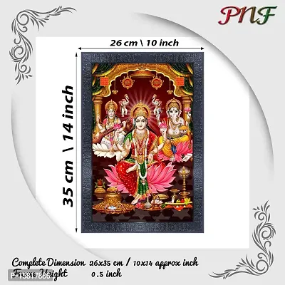 pnf Diwali Puja (laxmiji, Ganeshji,Saraswatiji) Wall Painting Synthetic frame-22502(10 * 14inch,Multicolour,Synthetic)-thumb2