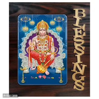 PnF Blessings Hand Crafted Wooden Table with Photo of Hanuman 20706