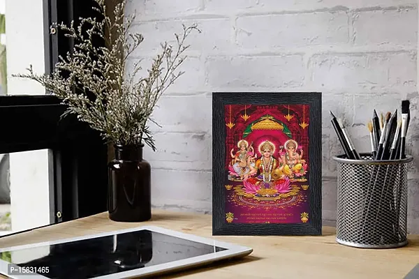 pnf Diwali Puja (laxmiji, Ganeshji,Saraswatiji) Religious Wood Photo Frames with Acrylic Sheet (Glass) for Worship/Pooja(photoframe,Multicolour,6x8inch) 20406-thumb2