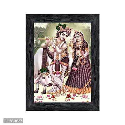 PnF Radha kishna Religious Wood Photo Frames with Acrylic Sheet (Glass) for Worship/Pooja(photoframe,Multicolour,8x6inch)-20029