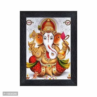 pnf Ganeshji Religious Wood Photo Frames with Acrylic Sheet (Glass) for Worship/Pooja(photoframe,Multicolour,6x8inch)-20332