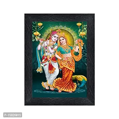 PnF Radha kishna Religious Wood Photo Frames with Acrylic Sheet (Glass) for Worship/Pooja(photoframe,Multicolour,8x6inch)-20698