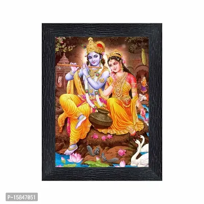 pnf Radha kishna Religious Wood Photo Frames with Acrylic Sheet (Glass) for Worship/Pooja(photoframe,Multicolour,6x8inch)-22358