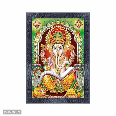 pnf Ganesh Wall Painting Synthetic frame-14794(10 * 14inch,Multicolour,Synthetic)