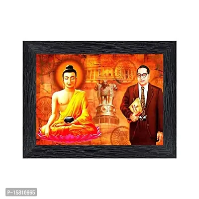 Generic Dr. B. R. Ambedkar ad Buddha Wood Photo Frames with Acrylic Sheet (Glass)(photoframe,Multicolour,8x6inch)-17501, Medium (PNF-17501-photoframe-5x7)