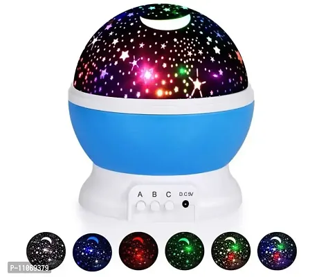 Star Master 360 Rotating Projector with USB Wire Colorful Romantic Light, Star Moon Light Lamp, Night Projector, Bed/Room/Ceiling Light-thumb0