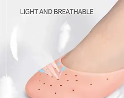 Unique Sales Silicone Foot Socks with Moisturizing, Full Length Anti Crack Protector Foot Care and Heel Cracks (Free Size) Men Women-thumb2