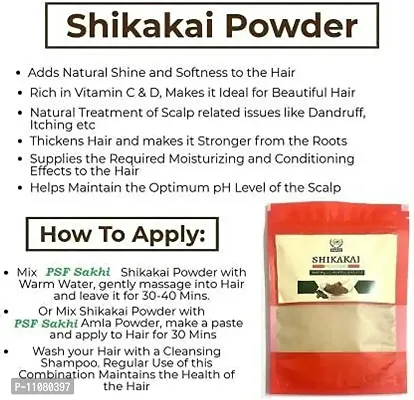 psf sakhi Shikakai Powder (Natural Hair Cleanser for luxirious and Soft Hairs), 300g-thumb3