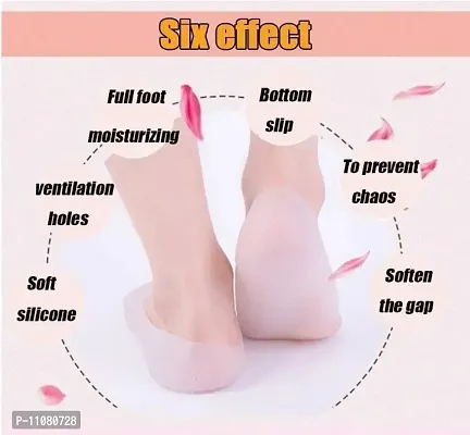 Unique Sales Silicone Foot Socks with Moisturizing, Full Length Anti Crack Protector Foot Care and Heel Cracks (Free Size) Men Women-thumb4