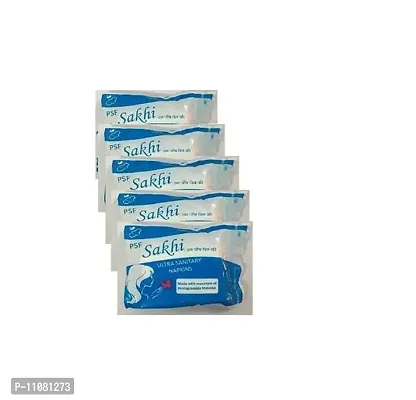 PSF Sakhi Sanitary Napkin 240 mm raguler 5 pack size Mediam (35 pcs)-every pack 7 pcs