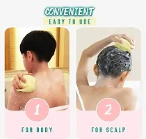 Unique Sales Silicone Body Massage Bath Scrub/Brush for Cleaning Hair, Scalp, Bathing, Cleanser, Washer, Massager for Shampoo, Soap Dispenser-thumb2