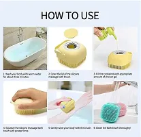 Unique Sales Silicone Body Massage Bath Scrub/Brush for Cleaning Hair, Scalp, Bathing, Cleanser, Washer, Massager for Shampoo, Soap Dispenser-thumb3