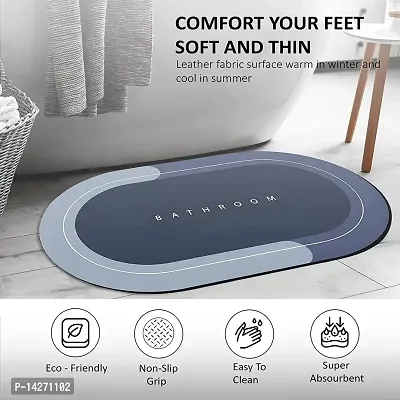 Unique Bathroom Door Mat | Anti Skid Water  Absorbent Rubber Foot Mat  color time to time change 1 pcs-thumb2