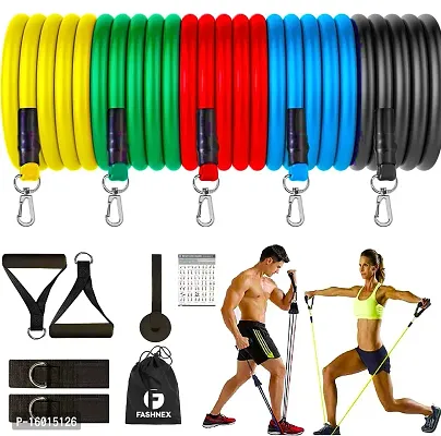 RED  Resistance Bands Set for Exercise, Stretching and Workout Toning Tube Kit with Foam Handles, Door Anchor, Ankle Strap and Carrying Bag for Men,...-thumb0