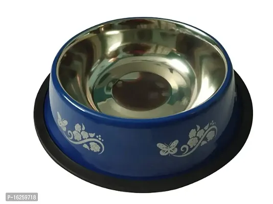 SET PET Color Dog and Cat Feeding Bowl Non-Skid Rubber Bottom Food/Water Bowl 1000 ML