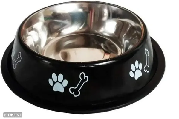 SET PET Color Dog and Cat Feeding Bowl Non-Skid Rubber Bottom Food/Water Bowl (750, Ml,-thumb0