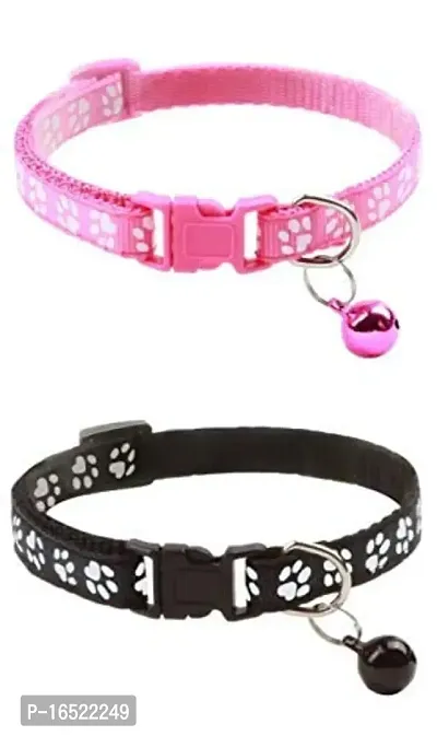 SET PET  2PCS Collar with Bell Kitten Collars with Bell Charm,, Mixed Colors EXTRA sMALL