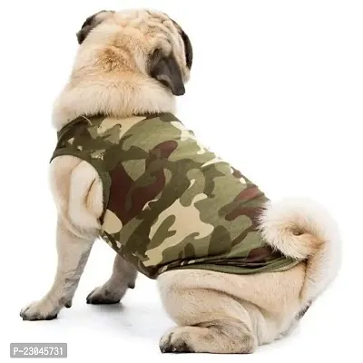 SET SET  Winter Dog Coat Jacket with Army Print Cloth Warm  Wind Proof 12 InchX SMALL