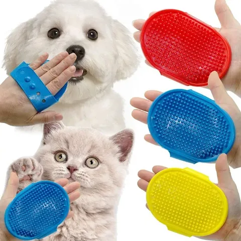 Dog And Cat Soft Hand Rubber Shampoo Brush