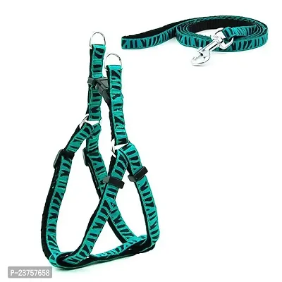 Pet Dog Nylon Soft Padded Body Set-Leash  Harness DESINER (XL=XXL-1.50 Inch)