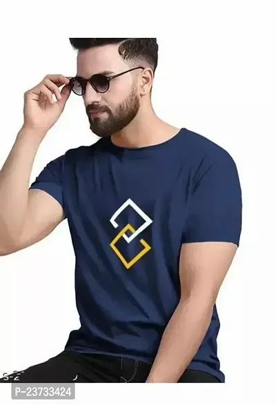 Stylish Fancy Cotton Round Neck T-Shirts For Men-thumb0