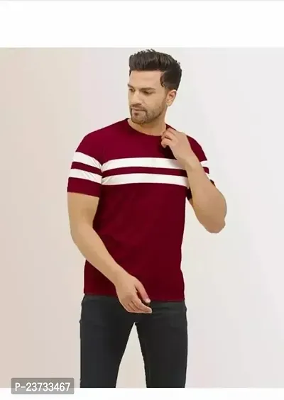 Stylish Fancy Cotton Round Neck T-Shirts For Men-thumb0