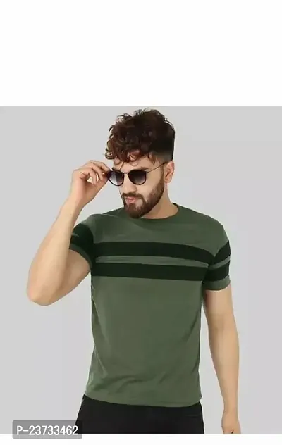 Stylish Fancy Cotton Round Neck T-Shirts For Men-thumb0