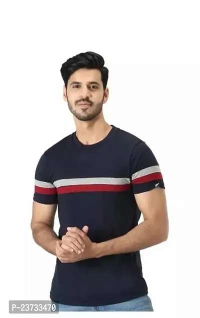 Stylish Fancy Cotton Round Neck T-Shirts For Men-thumb0