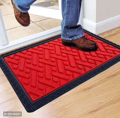 MEGA CART HOME Polypropylene Anti Skid Doormat for Home (Red, 60x40)-thumb3