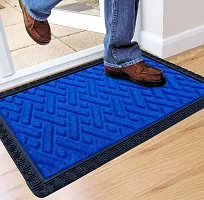 MEGA CART HOME Polypropylene Anti-Skid Rubber Door Mat, Rectangular, Blue-thumb3