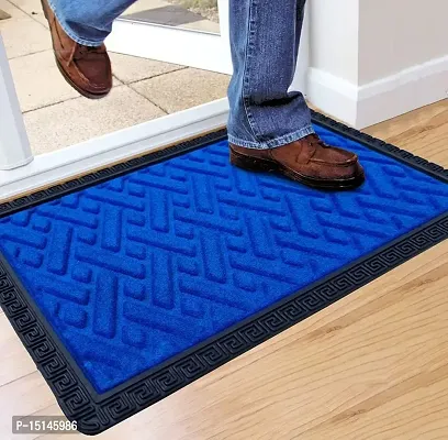 MEGA CART HOME Polypropylene Anti-Skid Rubber Door Mat, Rectangular, Blue-thumb4