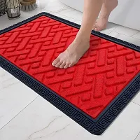 MEGA CART HOME Anti Slip Entrance Polypropylene Washable Water Absorbent Floor Rugs/Doormat/BathMat||60x40 CM,Red-thumb4