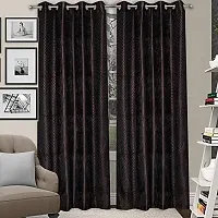 MEGA CART HOME Attractive Heavy Long Crush Punching Tree Coffee Window Curtains Set of 2|| 5ft-thumb1