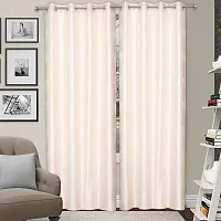 MEGA CART HOME Soft Polyester Tree Punch Curtains for Window Set of 2-thumb2