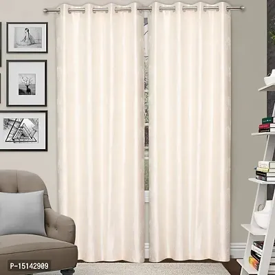 MEGA CART HOME Soft Polyester Tree Punch Curtains for Window Set of 2-thumb3