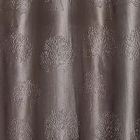 MEGA CART HOME Soft Polyester Tree Punch Grey Curtain for Long Door Set of 1||4x9 Feet-thumb1