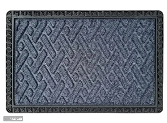 MEGA CART HOME Polypropylene Anti-Skid Rubber Door Mat, Rectangular, Grey-thumb5