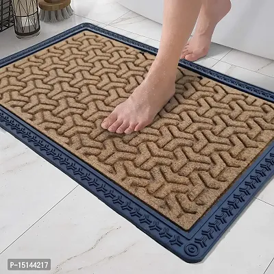 MEGA CART HOME Anti Slip Entrance Polypropylene Washable Water Absorbent Floor Rugs/Doormat/BathMat||60x40 CM,Brown-thumb0