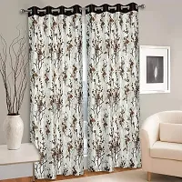 MEGA CART HOME Heavy Polyester Floral 5Ft Window Curtain, Printed Drapes Grommet Room Darkening Panel Eyelet Use for Home/Office, Living Room - Pack of 2-thumb1