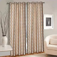 MEGA CART HOME Polyester Print Room Darkening Elegant Curtains Pack of 1 ||4x6 Feet (Brown)-thumb1