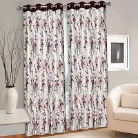 MEGA CART HOME Heavy Polyester Floral 5Ft Window Curtain, Printed Drapes Grommet Room Darkening Panel Eyelet Use for Home/Office, Living Room - Pack of 2-thumb1