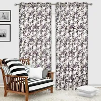 MEGA CART HOME Heavy Polyester Floral 5Ft Window Curtain, Printed Drapes Grommet Room Darkening Panel Eyelet Use for Home/Office, Living Room - Pack of 2-thumb1