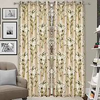 MEGA CART HOME Heavy Polyester Long Crush Curtains Floral Print Panel,Drapes for Window (5 Feet), Set of 1 Room Darkening-thumb1