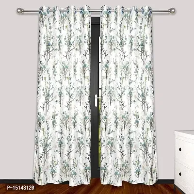 MEGA CART HOME Heavy Polyester Floral 5Ft Window Curtain, Printed Drapes Grommet Room Darkening Panel Eyelet Use for Home/Office, Living Room - Pack of 2-thumb2