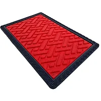 MEGA CART HOME Anti Slip Entrance Polypropylene Washable Water Absorbent Floor Rugs/Doormat/BathMat||60x40 CM,Red-thumb1