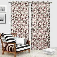MEGA CART HOME Heavy Polyester Floral 5Ft Window Curtain, Printed Drapes Grommet Room Darkening Panel Eyelet Use for Home/Office, Living Room - Pack of 2-thumb1
