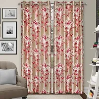 MEGA CART HOME Heavy Polyester Long Crush Curtains Floral Print Panel,Drapes for Window (5 Feet), Set of 1 Room Darkening-thumb1